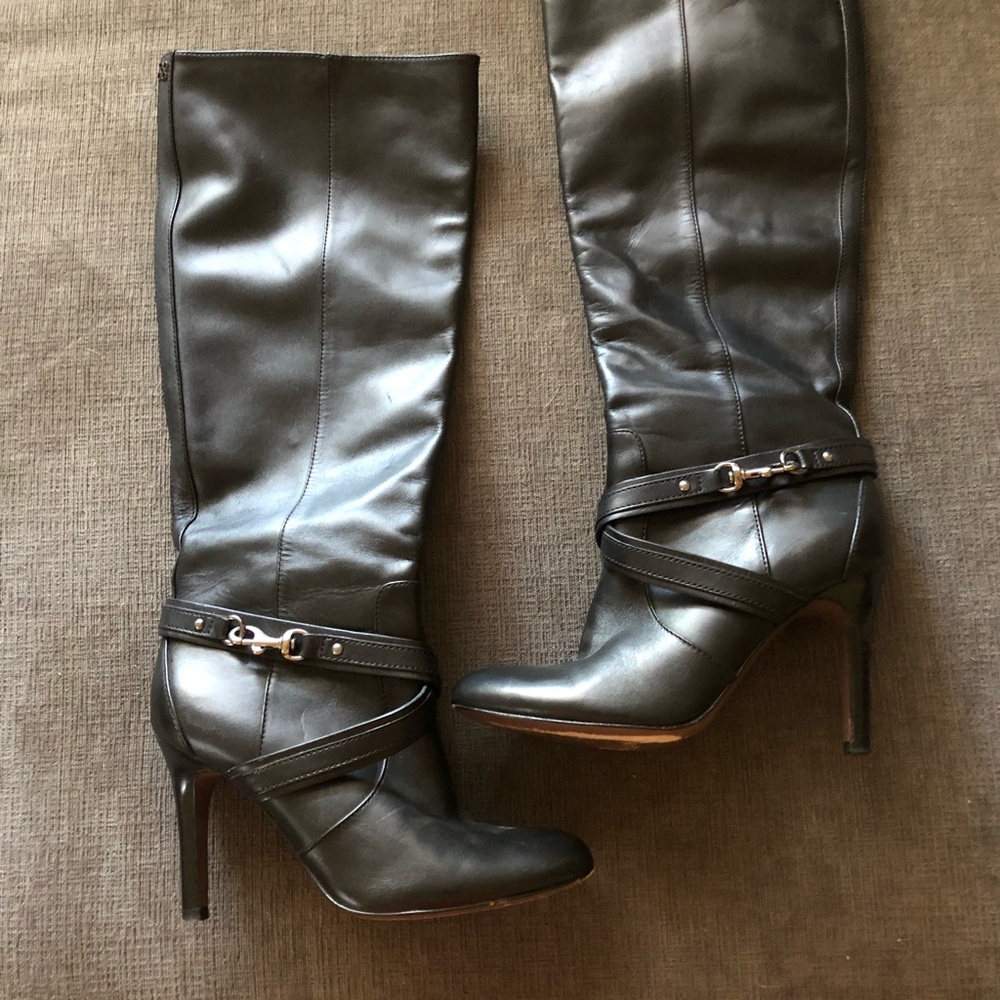 Coach Milly genuine black leather knee high boots